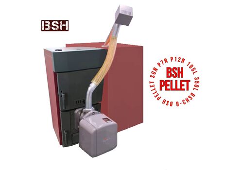 BSH Pellet 4 комплект: чугунный котёл BSH 4 + гранульная горелка SUN P7 N + бункер 195L